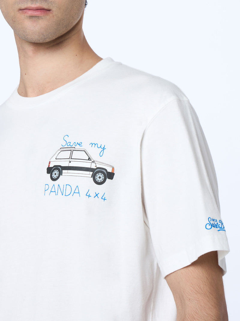 T-shirt da uomo in cotone pesante Arnott con ricamo Save my Panda 4x4 | FIAT PANDA SPECIAL EDITION