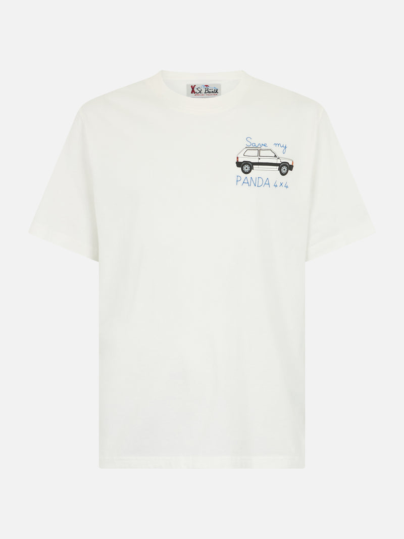 T-shirt da uomo in cotone pesante Arnott con ricamo Save my Panda 4x4 | FIAT PANDA SPECIAL EDITION