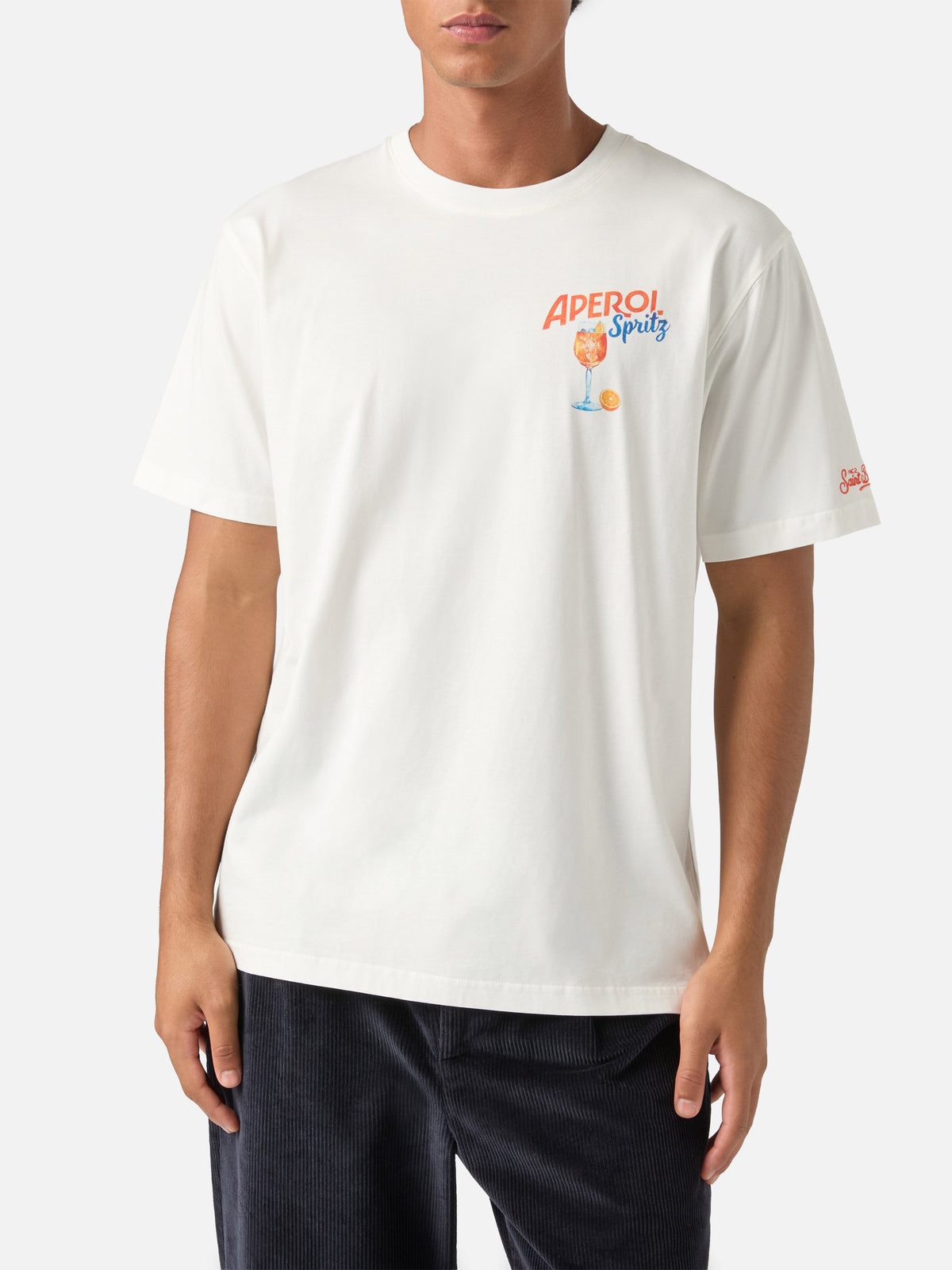 Off white Arnott cotton t-shirt with Aperol Spritz print | Special edition