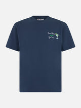 T-shirt da uomo in cotone pesante Arnott con ricamo Save water drink Gin Tonic