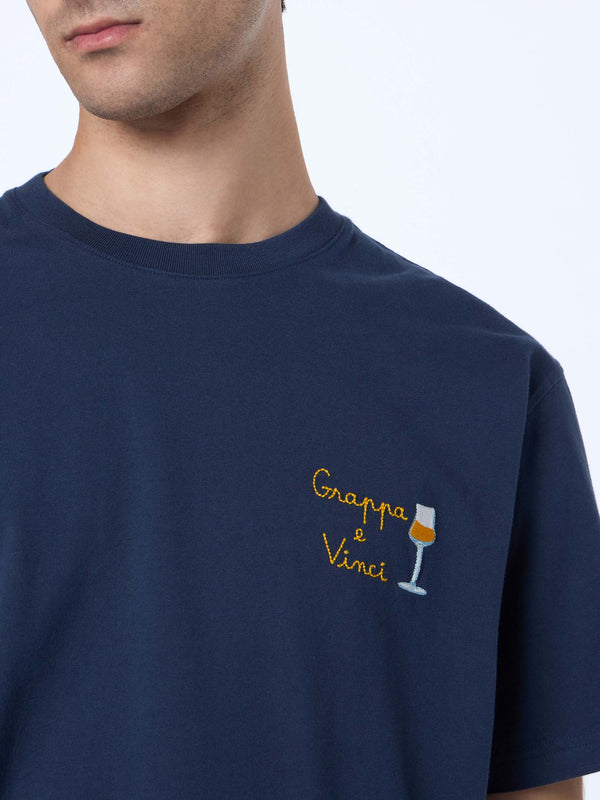 Schweres Baumwoll-T-Shirt für Herren von Arnott mit Grappa e Vinci-Stickerei