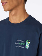 T-shirt da uomo Arnott in cotone pesante con ricamo Dammi un buon mojito per restare