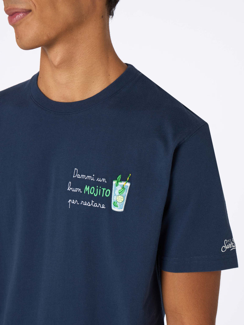 T-shirt da uomo Arnott in cotone pesante con ricamo Dammi un buon mojito per restare