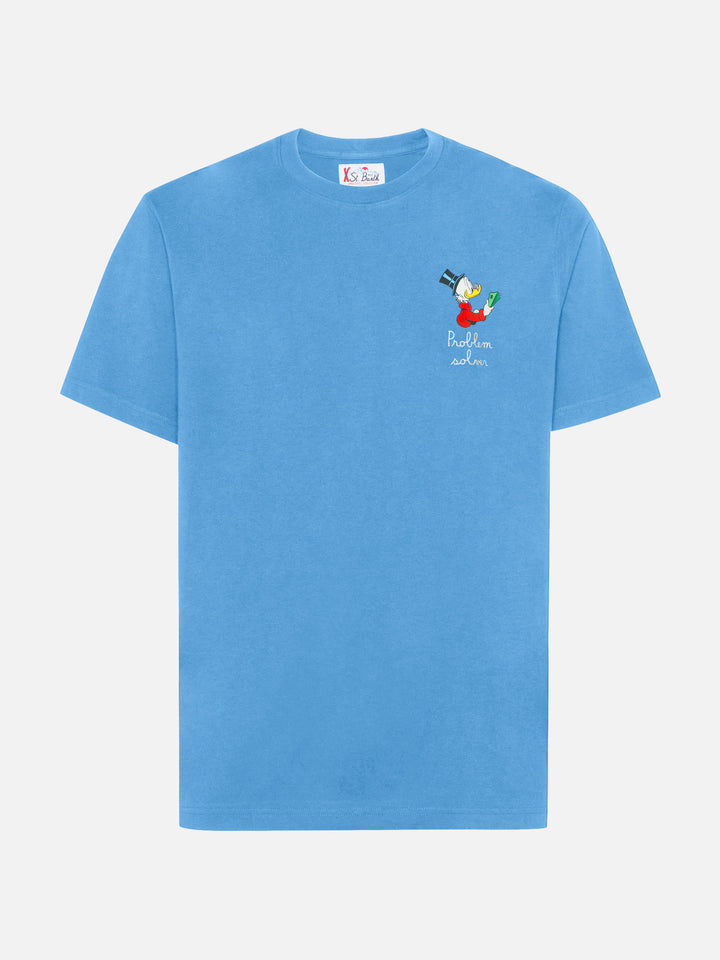 T-shirt Arnott in cotone blu avio con ricamo zio Paperone Problem Solver | DISNEY SPECIAL EDITION