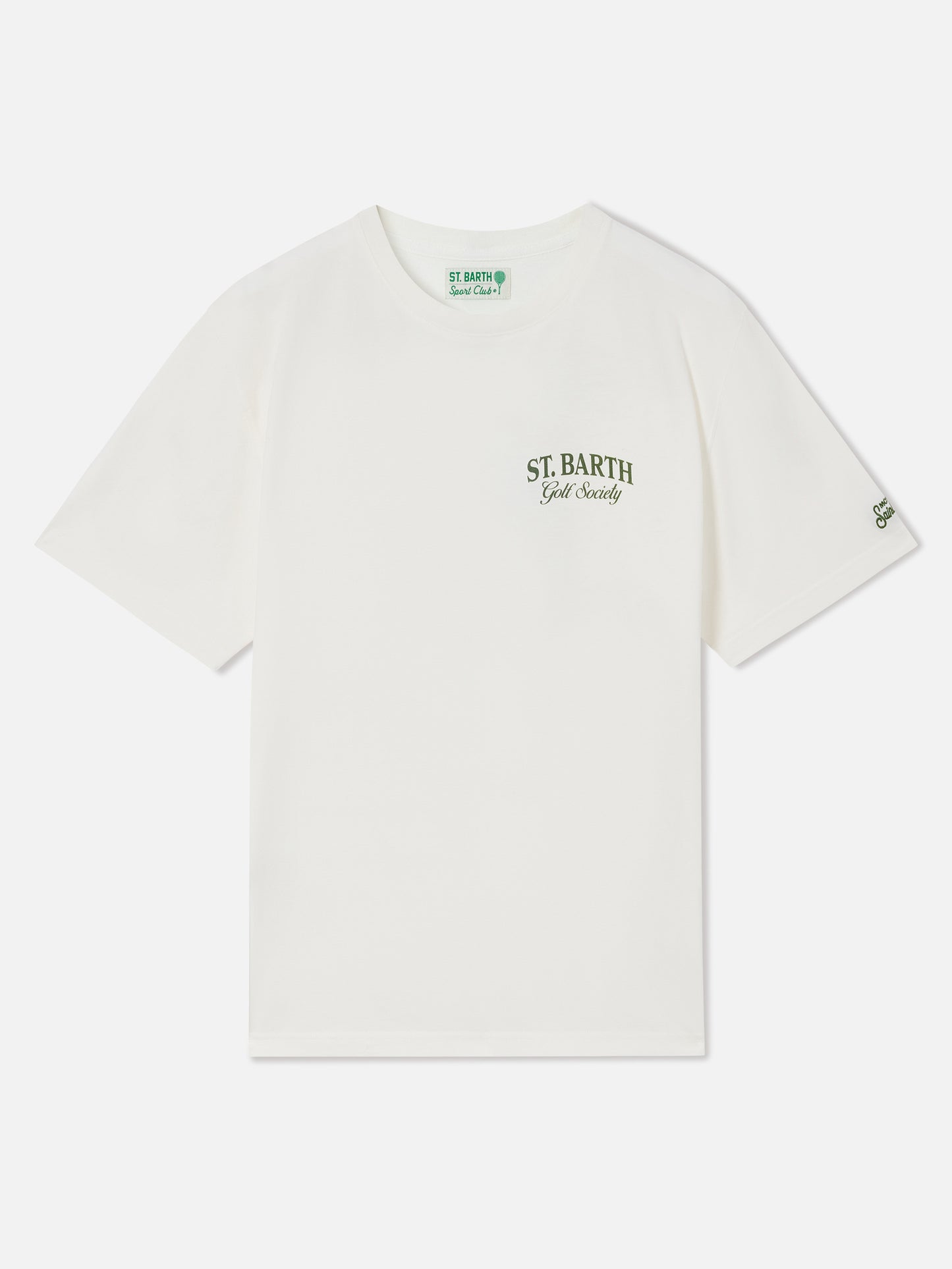 Camiseta Arnott en blanco con estampado St. Barth Golf Society 