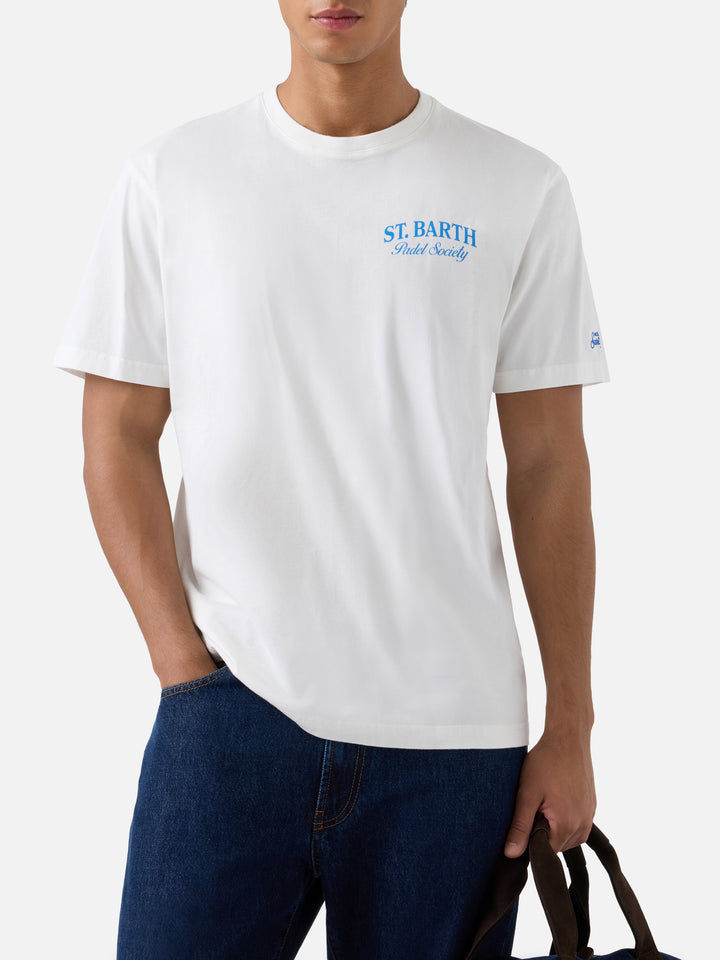 T-shirt Arnott en blanc avec imprimé St. Barth Padel Society 