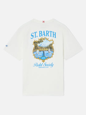 Arnott T-Shirt in Weiß mit St. Barth Padel Society-Print 