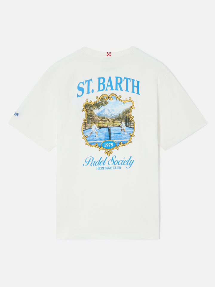 Arnott t-shirt in white with St. Barth Padel Society print