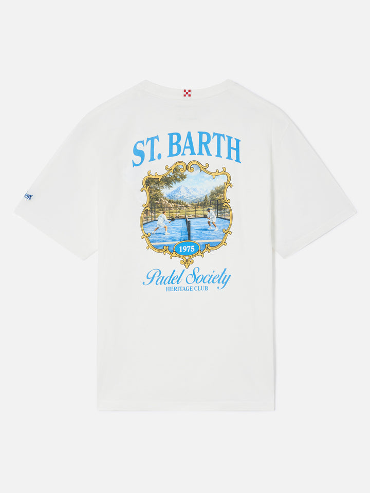 T-shirt Arnott en blanc avec imprimé St. Barth Padel Society 