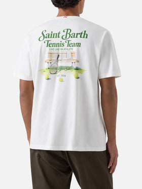 Off white Arnott organic cotton t-shirt with Tennis Team print