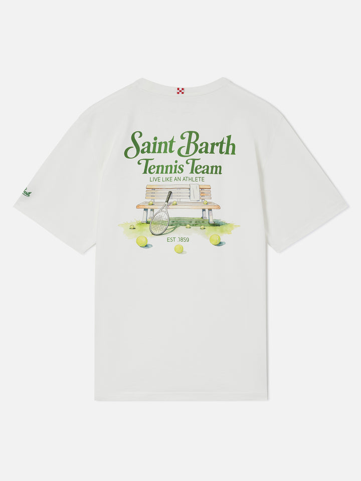 T-shirt Arnott blanc avec imprimé Saint Barth Tennis Team 