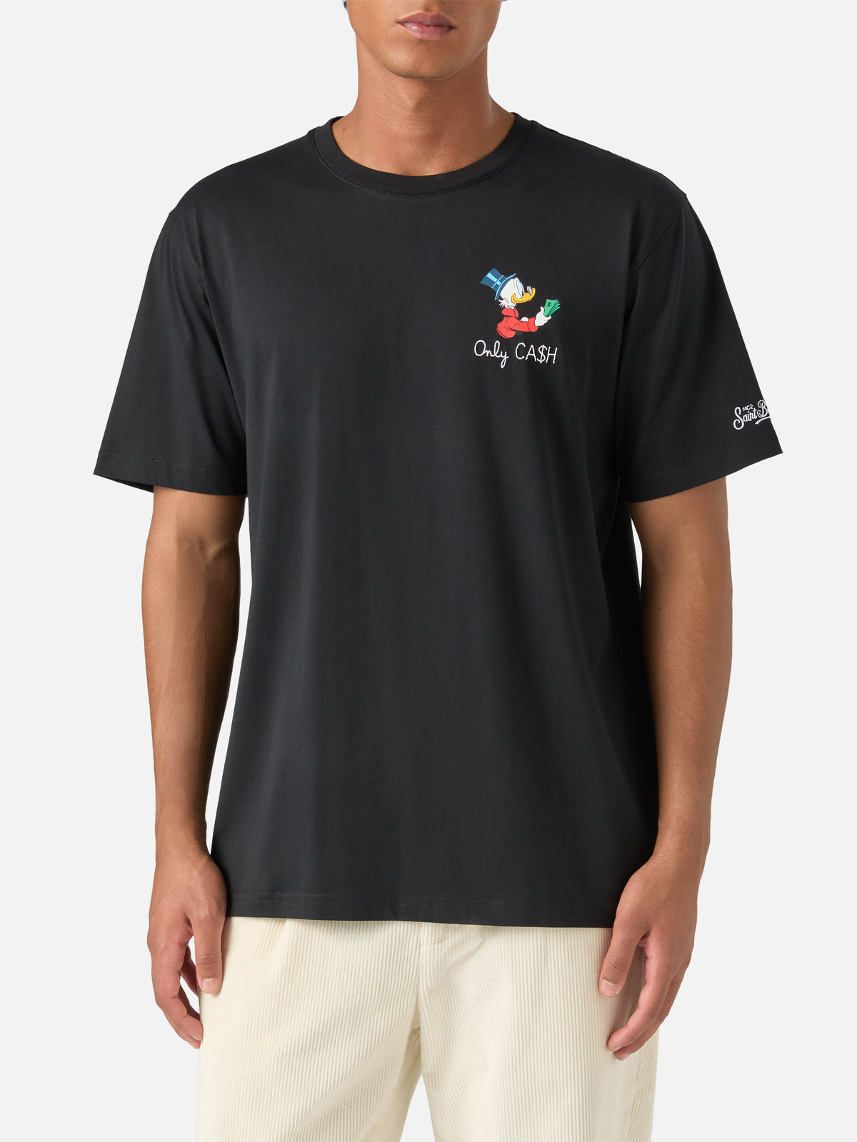 T-shirt en coton noir Arnott avec broderie Only Cash | Special edition 