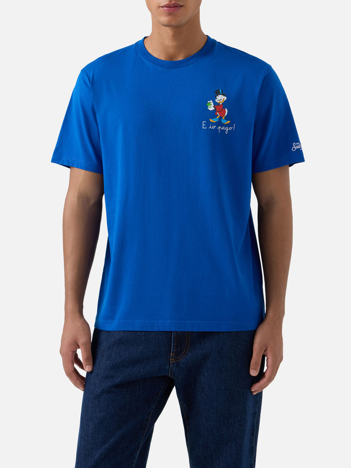 Camiseta de algodón Blue Arnott con bordado E Chi Paga | Special edition 