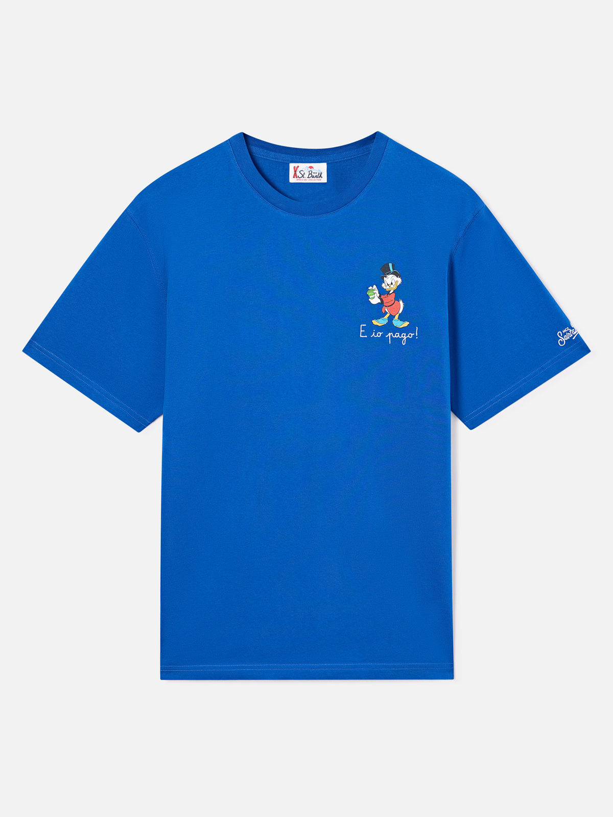 Blue Arnott cotton t-shirt with E Chi Paga embroidery | Special edition