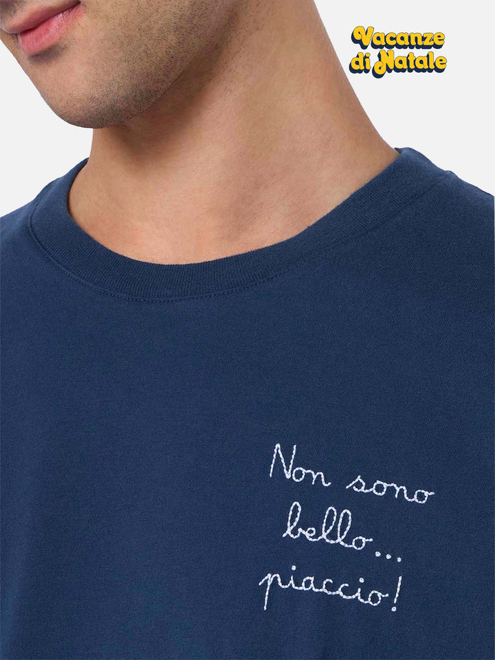 T-shirt da uomo in cotone pesante Arnott con ricamo Non sono bello… piaccio! | VACANZE DI NATALE EDIZIONE SPECIALE