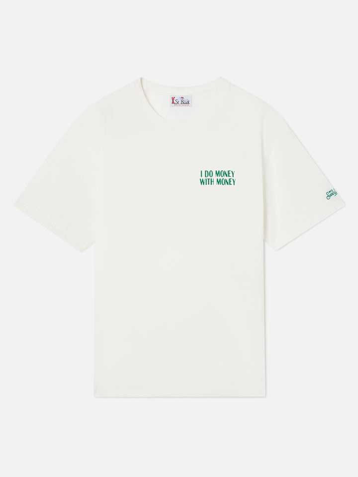 Off white Arnott organic cotton t-shirt with I Do Money With Money print | Special edition