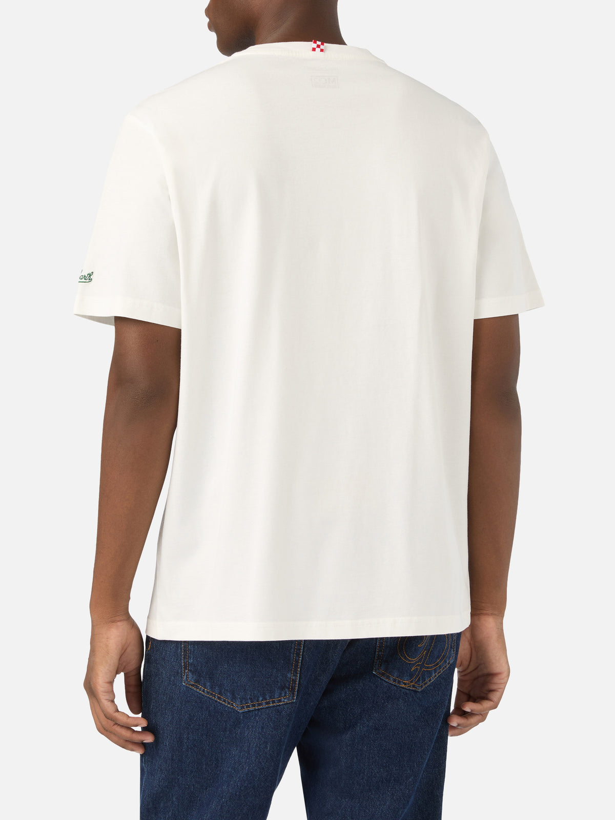 Camiseta de algodón Off white Arnott con bordado I Soldi Non Dormono Mai | Special edition 
