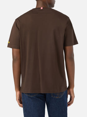Braunes T-Shirt aus Arnott Baumwolle mit Stickerei Gin Tonic Please 
