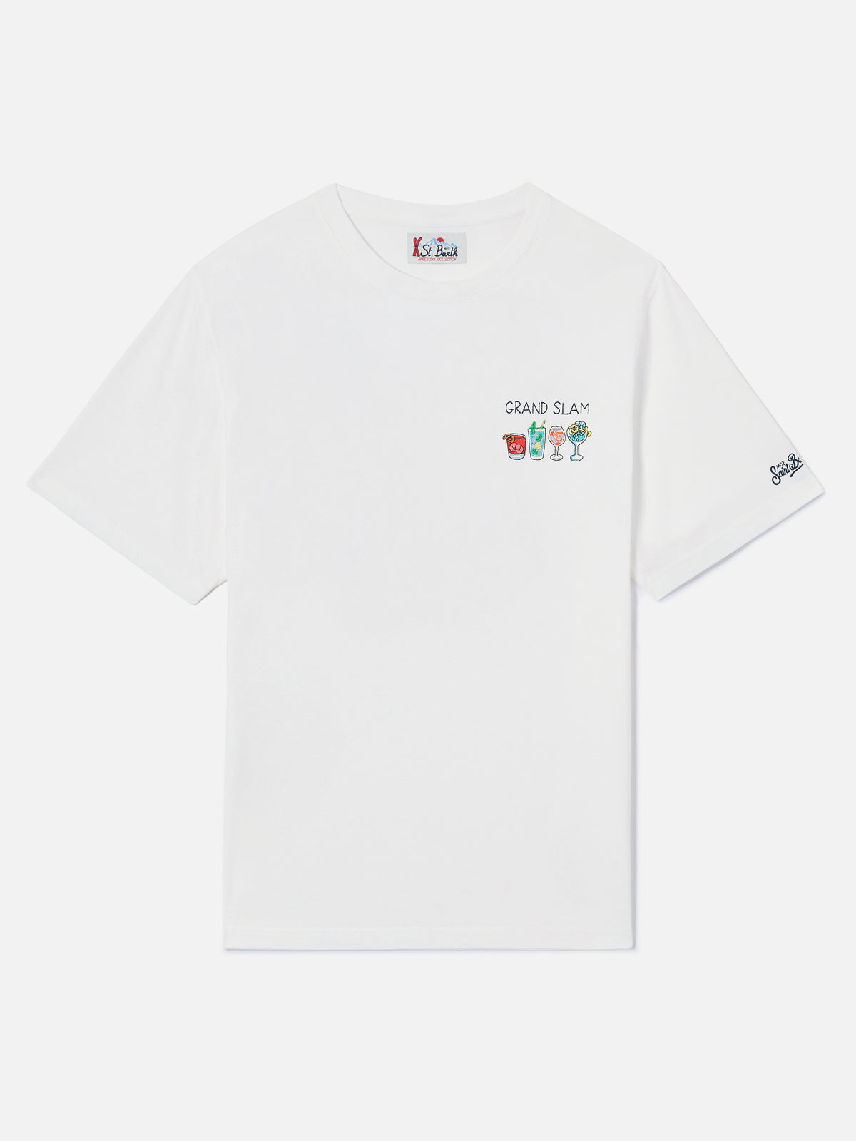 T-shirt Arnott off white in cotone con ricamo Grand Slam