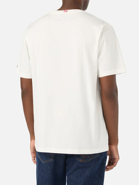 T-shirt Arnott off white in cotone con ricamo Grand Slam