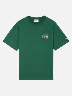 Grünes T-Shirt aus Baumwolle Arnott mit Stickerei Invecchio Bene 