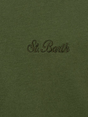 Militärgrünes Herren-T-Shirt Arnott mit St. Barth-Stickerei