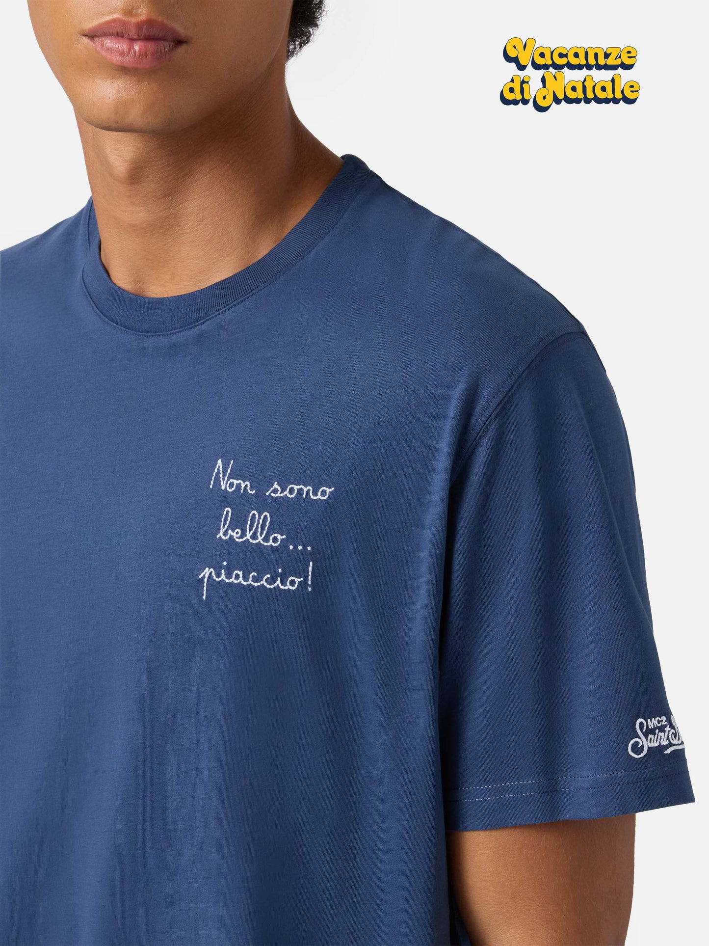 Winter-Baumwoll-T-Shirt Arnott Warm mit Non sono bello … piaccio! Stickerei | VACANZE DI NATALE SONDERAUSGABE