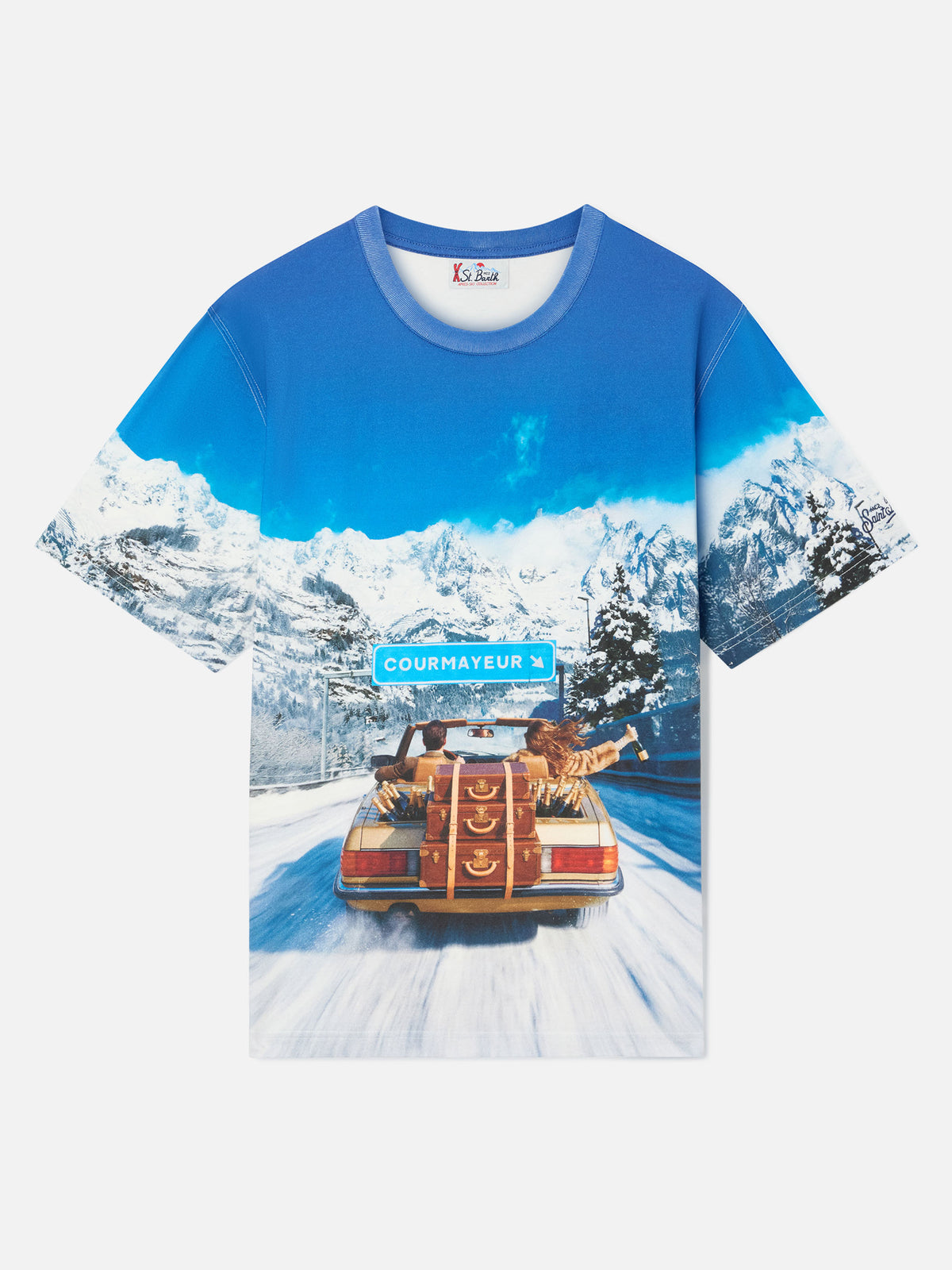 T-shirt bianca in cotone Arnott Warm con stampa all over | Special edition