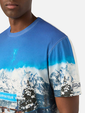 T-shirt bianca in cotone Arnott Warm con stampa all over | Special edition