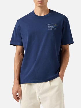 Arnott Warm winter cotton T-shirt in blue with Bel temp… embroidery | VACANZE DI NATALE SPECIAL EDITION