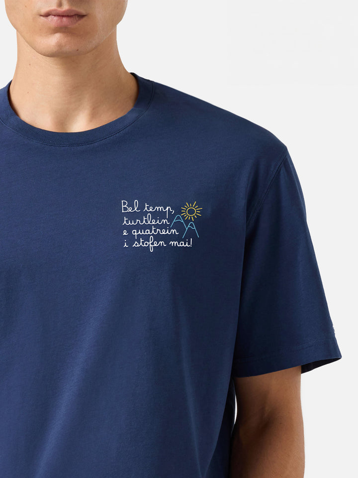 T-shirt Arnott Warm in cotone invernale blu con ricamo Bel temp… | VACANZE DI NATALE SPECIAL EDITION