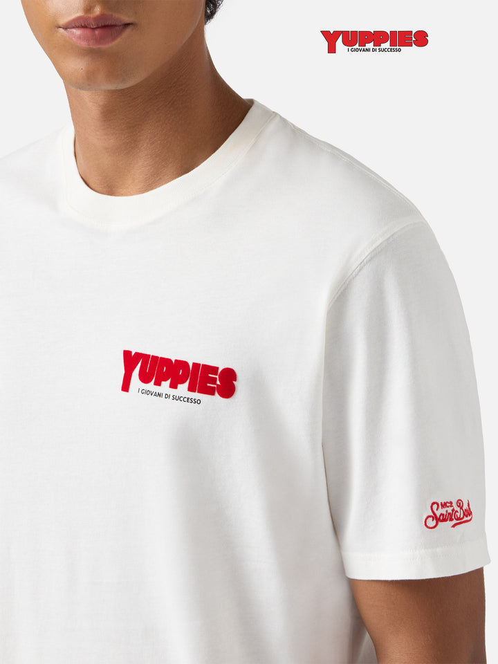 Arnott Warm winter cotton T-shirt in white with Yuppies print | YUPPIES SPECIAL EDITION