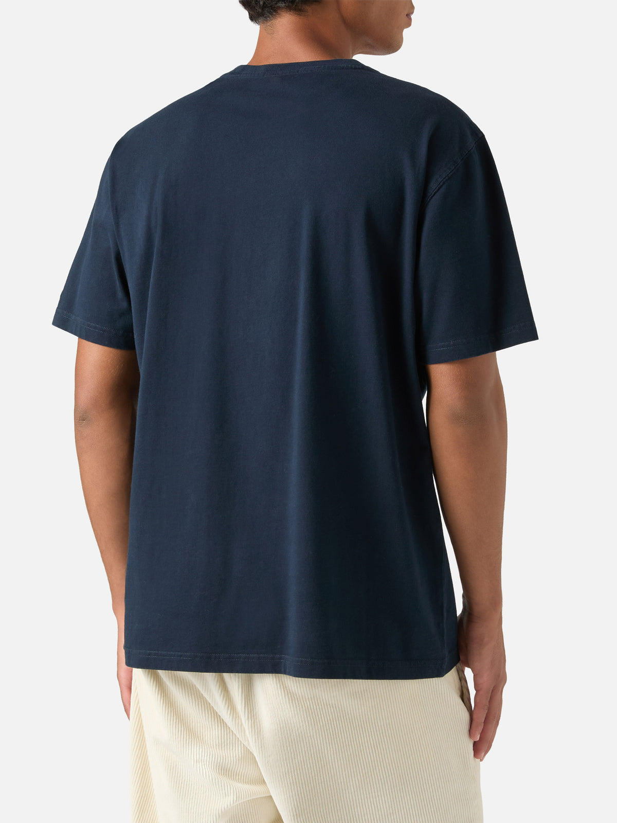 T-shirt Arnott blu navy in cotone con monogramma SB Legacy