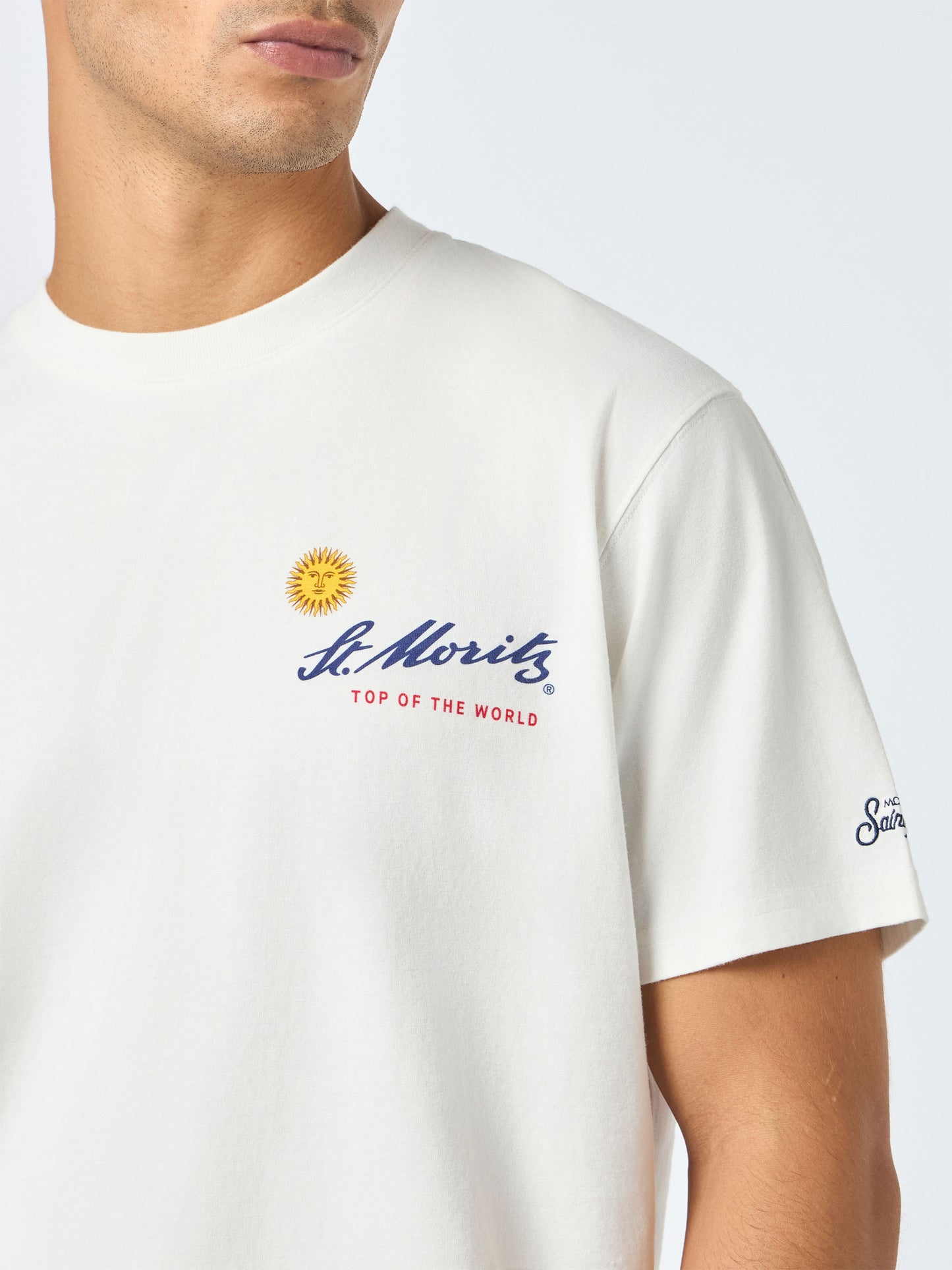 Man heavy cotton t-shirt Arnott with St. Moritz sun print | ST. MORITZ TOP OF THE WORLD SPECIAL EDITION