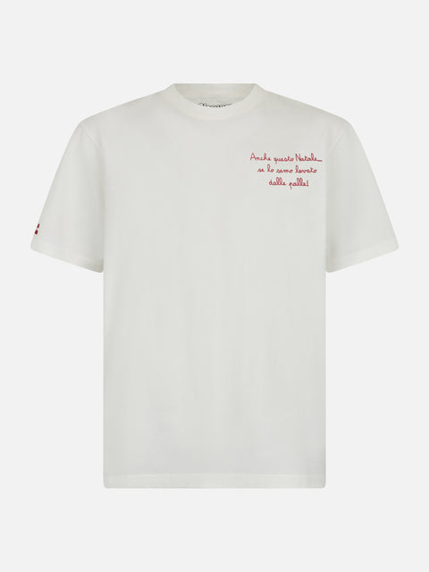 Man heavy cotton t-shirt Arnott with Anche questo Natale... embroidery | VACANZE DI NATALE SPECIAL EDITION - MC2 Saint Barth