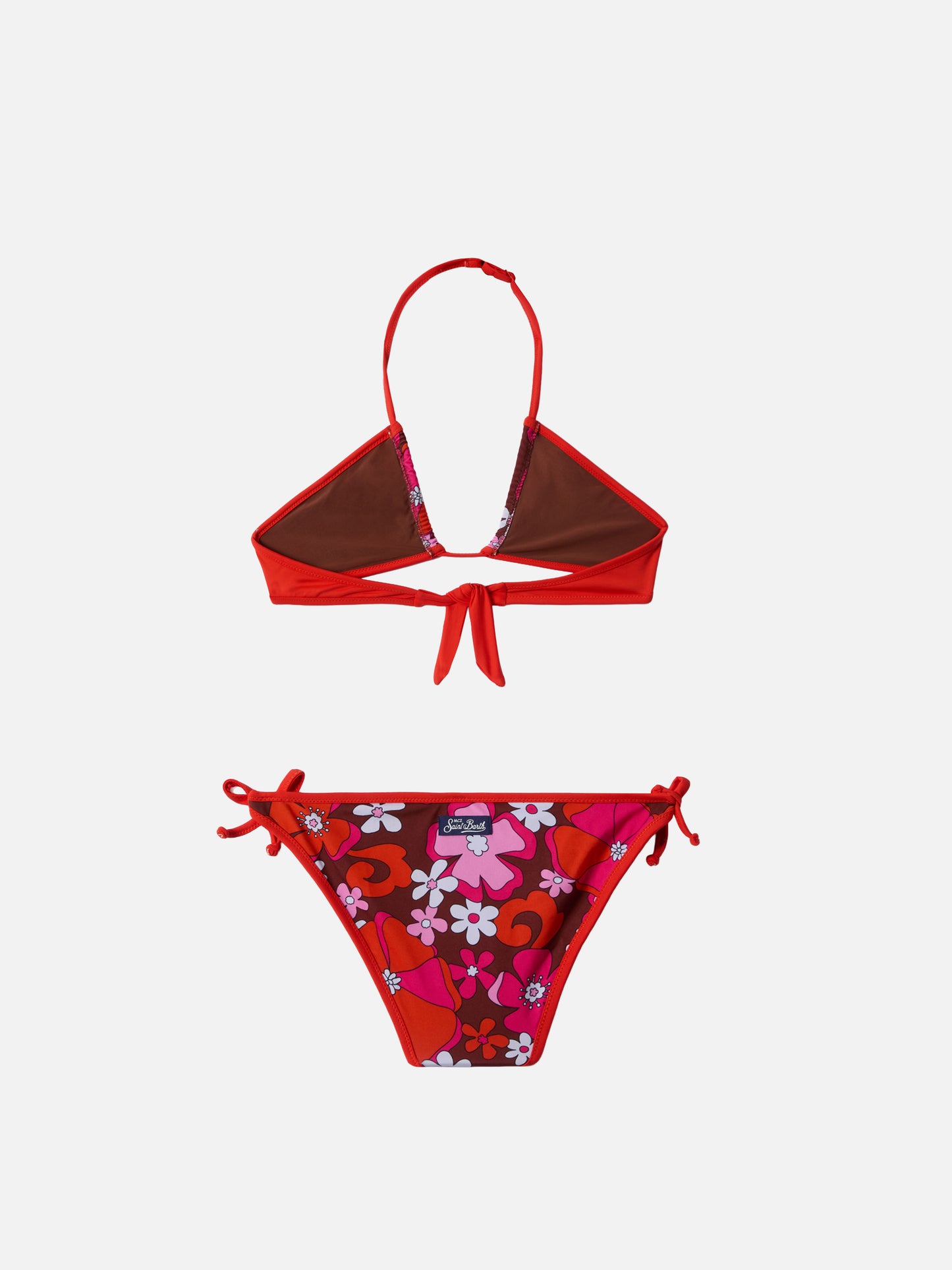 Aryanna Bandeau-Bikini mit Retro-Blumenmuster