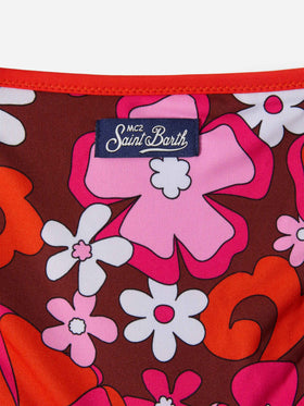 Aryanna Bandeau-Bikini mit Retro-Blumenmuster