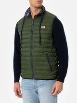 Man military green padded vest Aspen