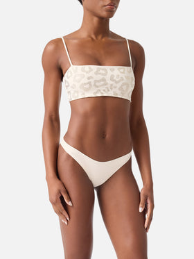 Bikini bandeau Athena Naomi animalier avec strass 