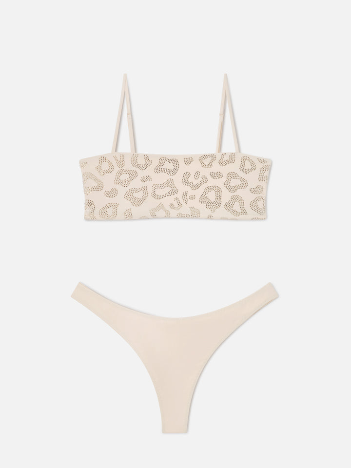 Athena Naomi Animalier-Bandeau-Bikini mit Strasssteinen 