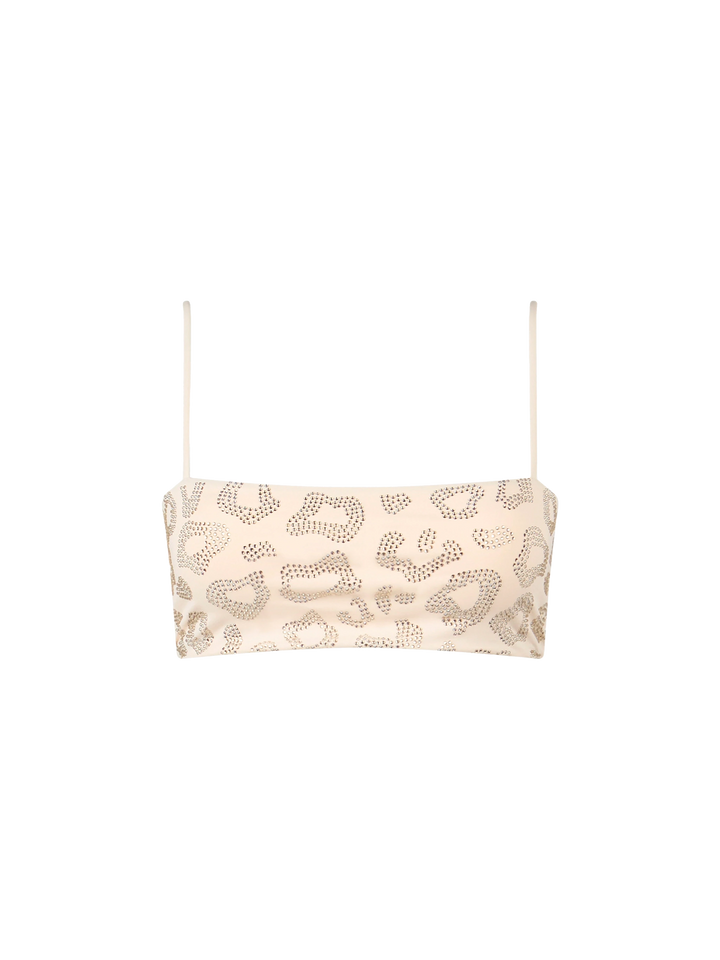 Costume da bagno donna Athena top a fascia animalier con strass