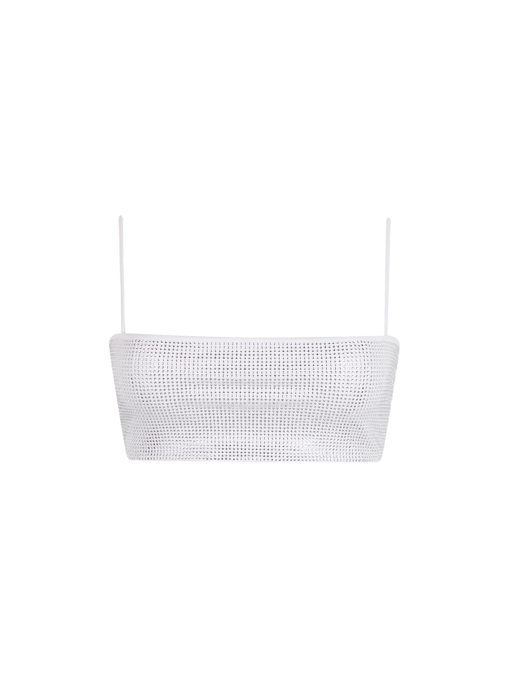 Top a fascia da donna Athena bianco con strass