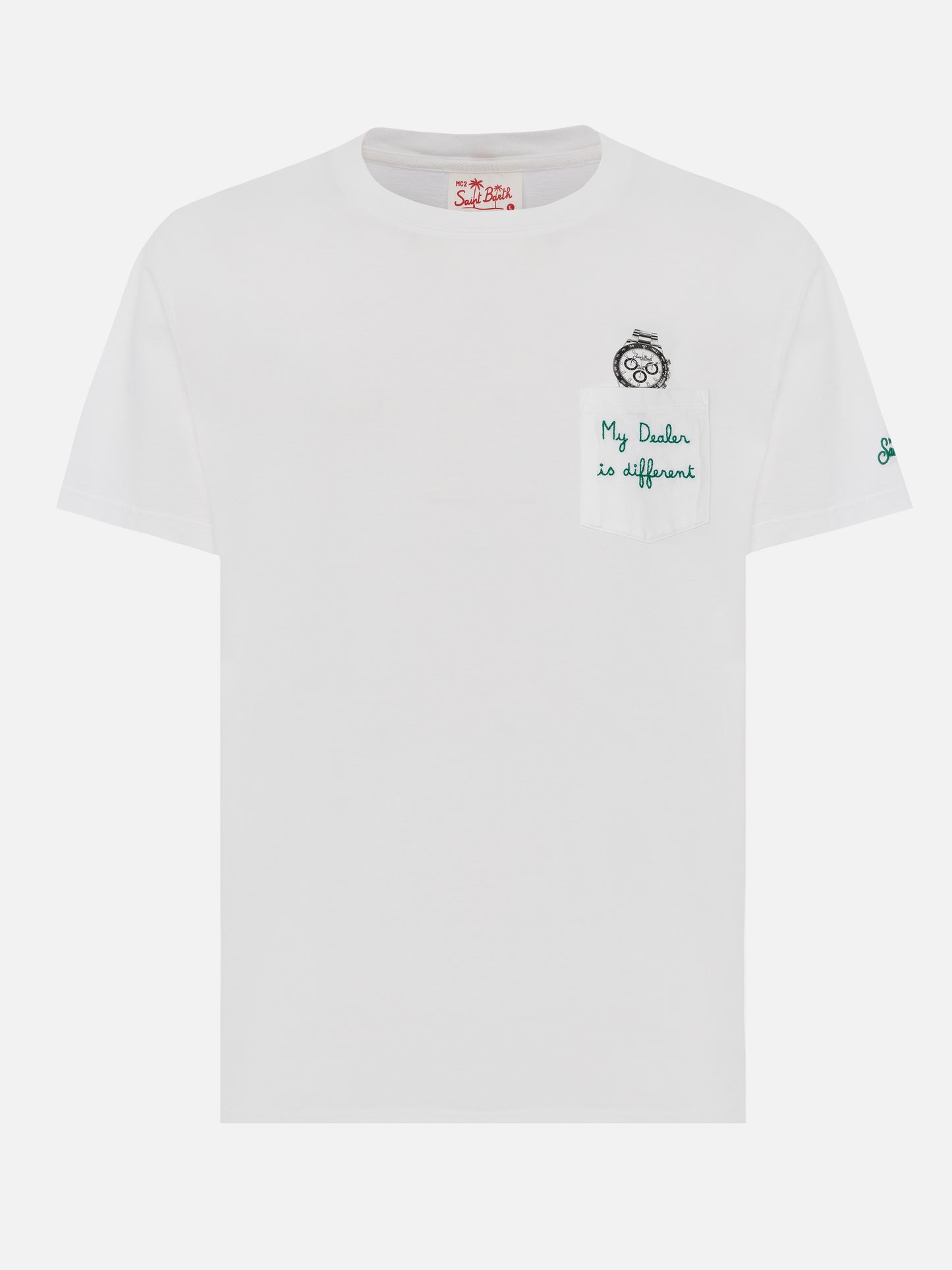 Baumwoll-T-Shirt Austin mit Stickerei und Uhrendruck