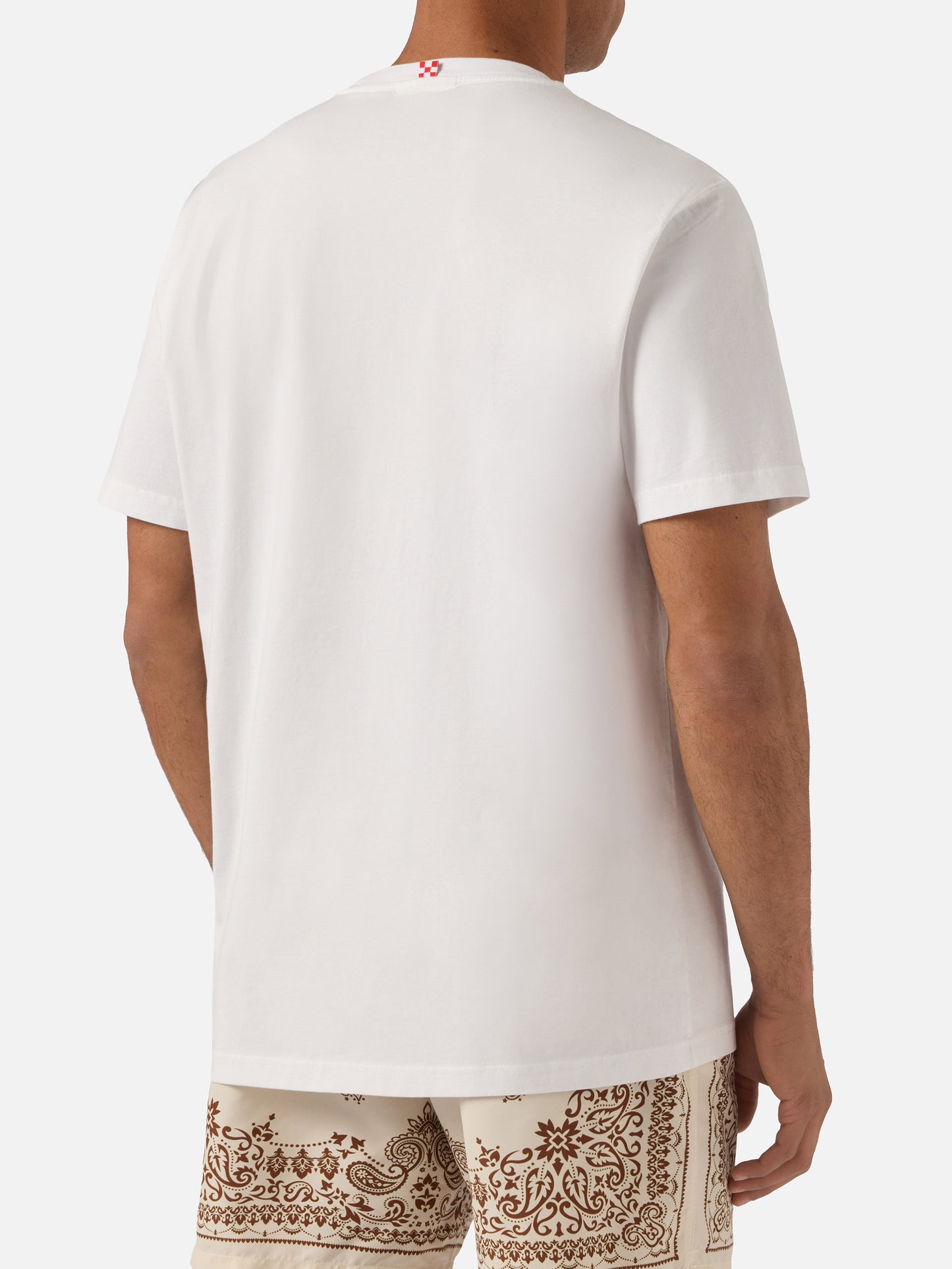 White Austin t-shirt with watch and Eye Of The Tiger embroidery