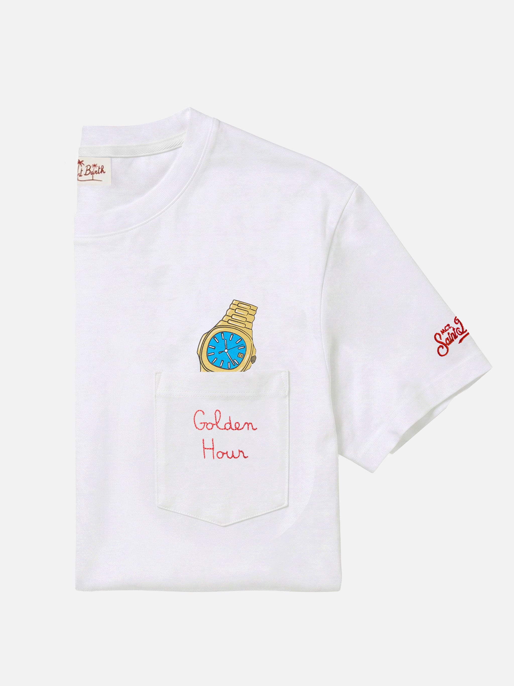 【FC限定】BD GOODS 2025 LINE PHOTO Tee サイン入り White Austin t-shirt with watch and Golden Hour embroidery – MC2