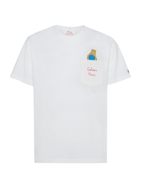 Cotton t-shirt Austin with embroidery and watch print