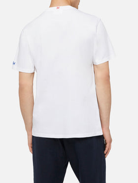 Cotton t-shirt Austin with embroidery and watch print - MC2 Saint Barth