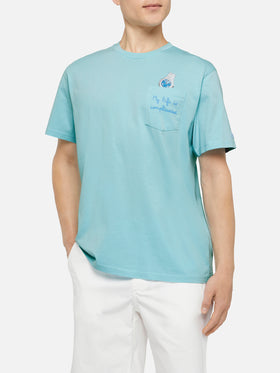 Cotton t-shirt Austin with embroidery and watch print - MC2 Saint Barth