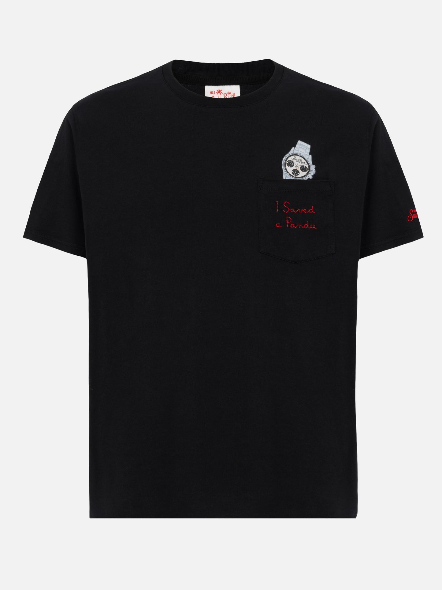 Tshirt in cotone Austin con ricamo e stampa orologio