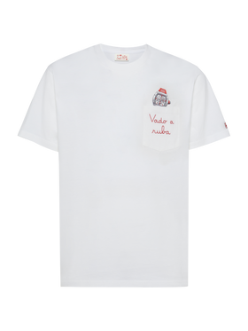Cotton t-shirt Austin with embroidery and watch print